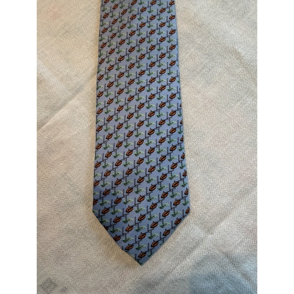 Chris Berman  The V Foundation Tie Mens Football Goalpost 100% silk print EUC